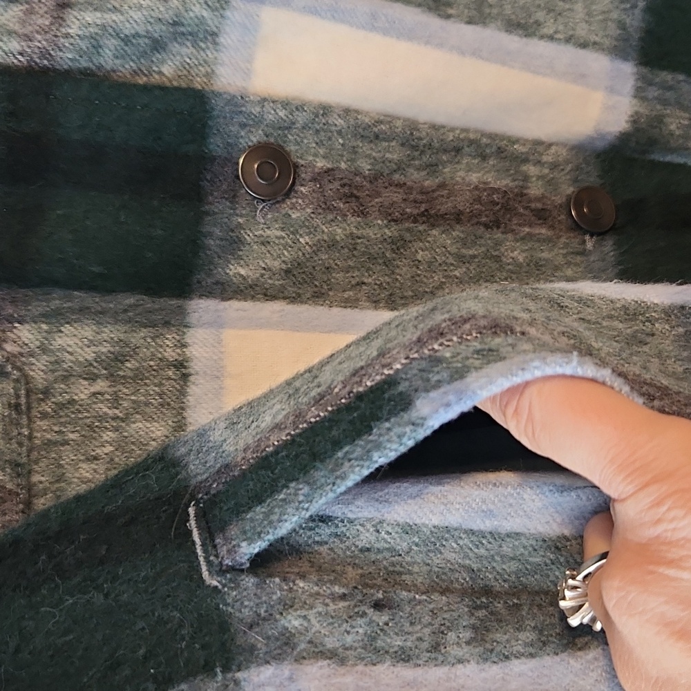 Zara Shacket Button Down Pockets Collar Cozy - image 5